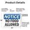 Signmission No Food Allowed, 24 in W x Rectangle, Plastic OS-2PACK-NS-P-1824-L-14557 - alternate 2